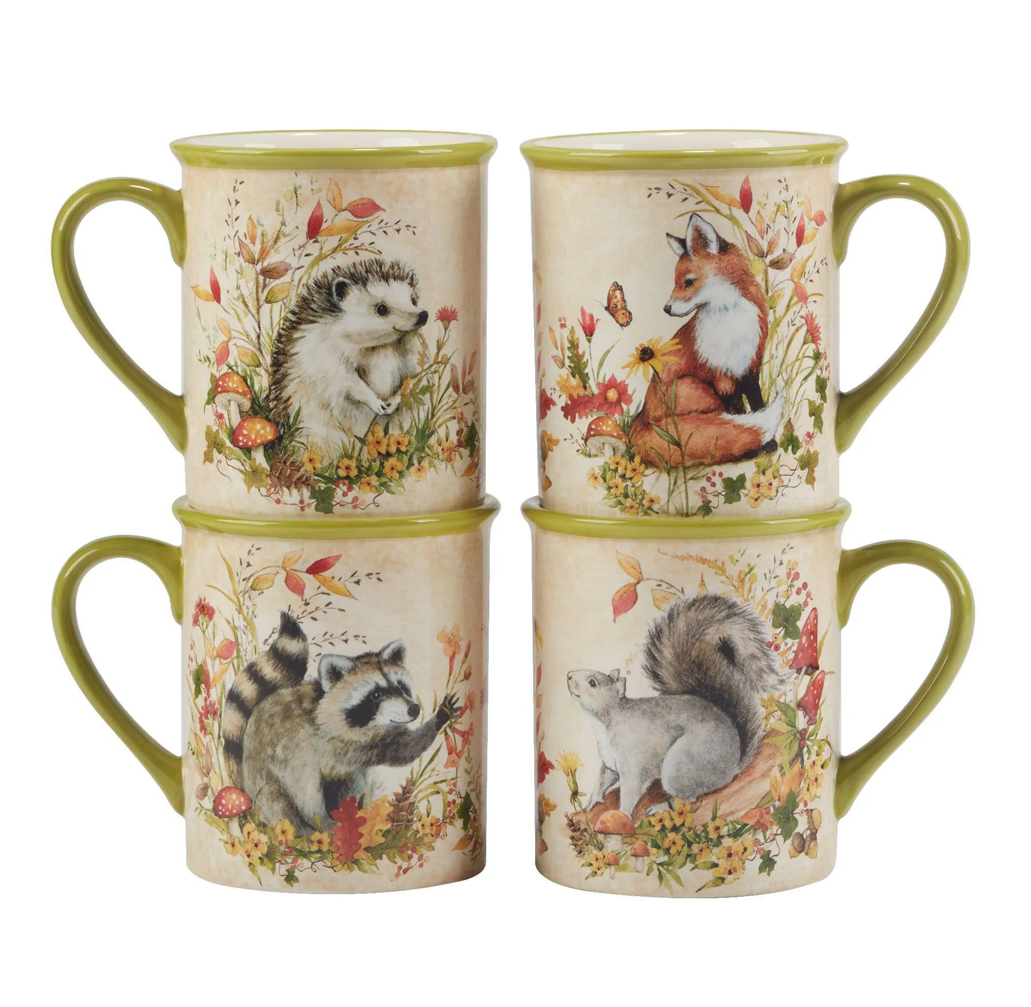 Set of 4 18oz Woodland Critters Mugs - Kaedas
