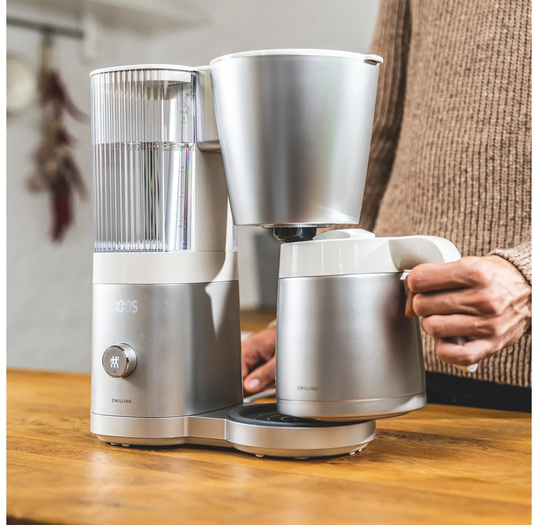 Drip Coffee Maker with Thermal Carafe - Silver - Kaedas