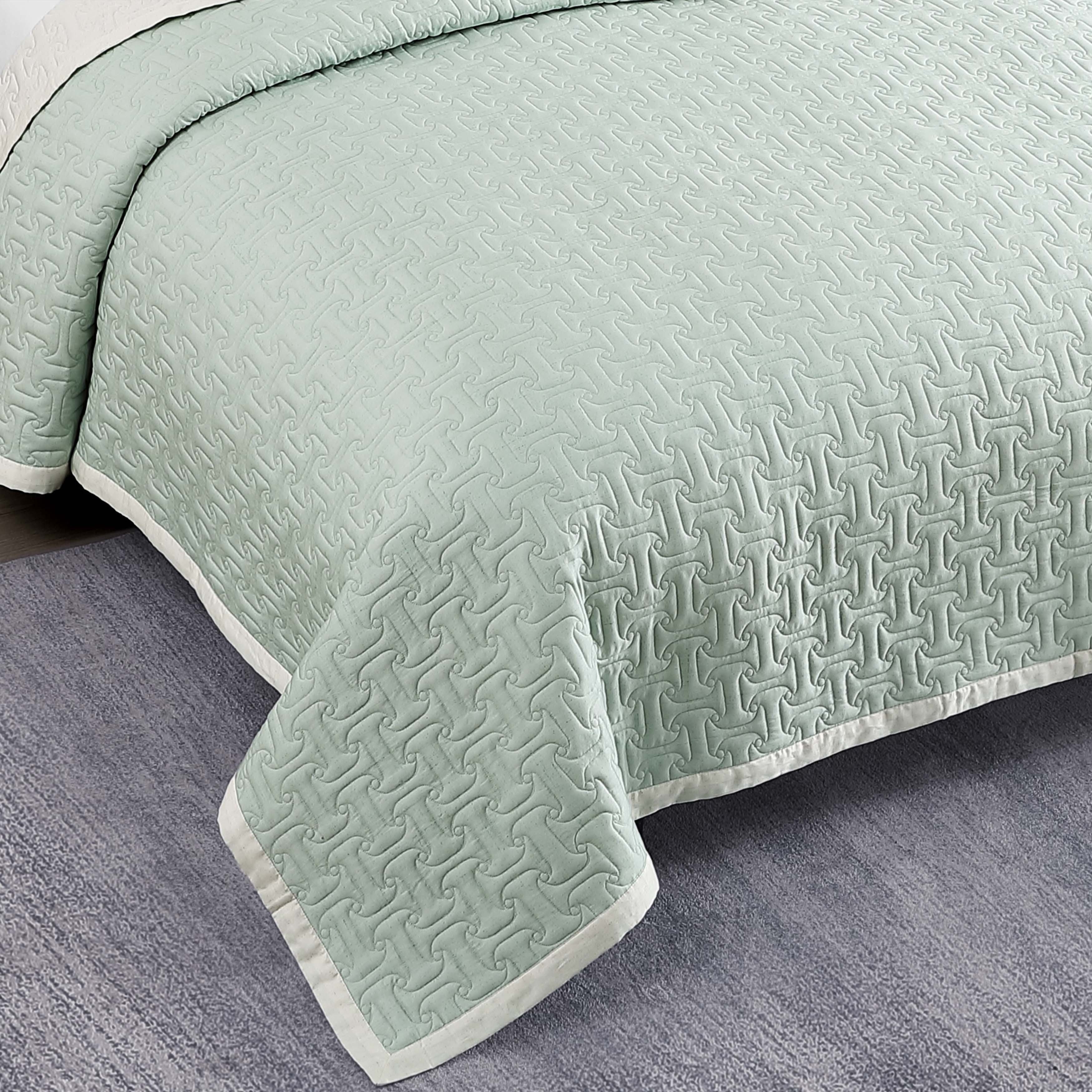 Bebejan 3 Piece Textured Quilted Coverlet Set - Kaedas