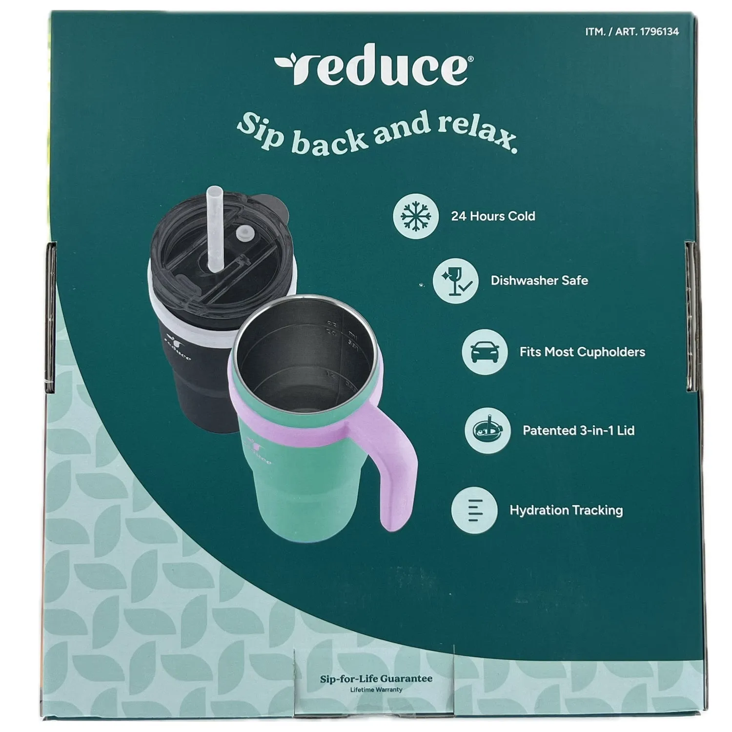 Reduce Cold1 24 Fluid Ounce Mug, 2 Pack (White/Black) - Kaedas