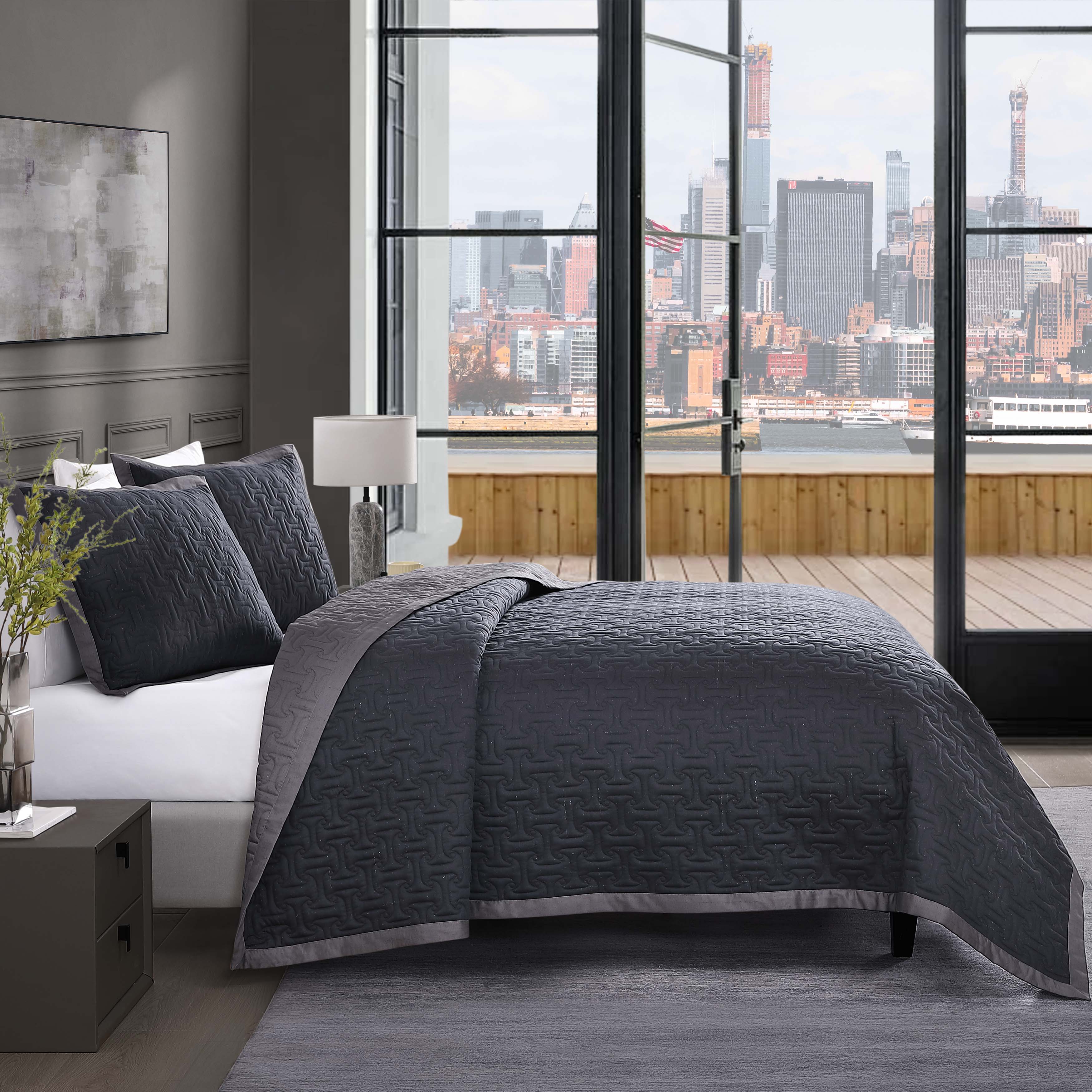 Bebejan 3 Piece Textured Quilted Coverlet Set - Kaedas