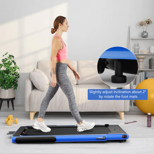 2.25HP 2 in 1 Folding Treadmill With APP Speaker Remote Control-Navy - Kaedas