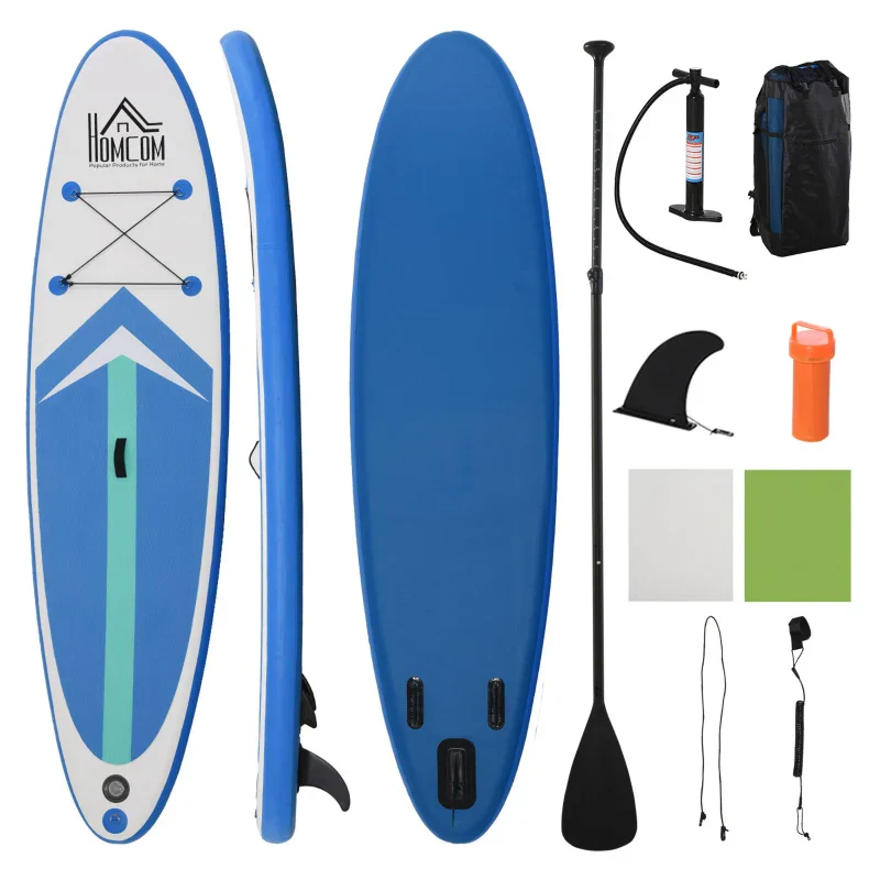 Soozier Inflatable Stand Up Paddle Board Ultra-Light Yoga SUP with Non-Slip Deck Pad, Premium Accessories, Waterproof Bag, Safety Leash and Hand Pump for Surfing, Blue - Kaedas