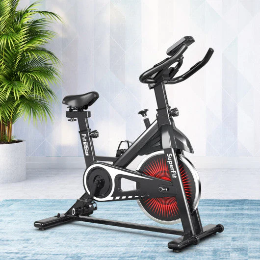 Indoor Silent Belt Drive Adjustable Resistance Cycling Stationary Bike White - Kaedas