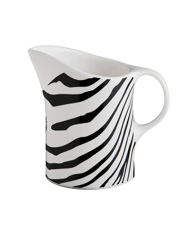 Roberto Cavalli Home Zebra Tea Cup and Saucer, Creamer, Tea Pot, and Sugar Pot Bundle - Kaedas