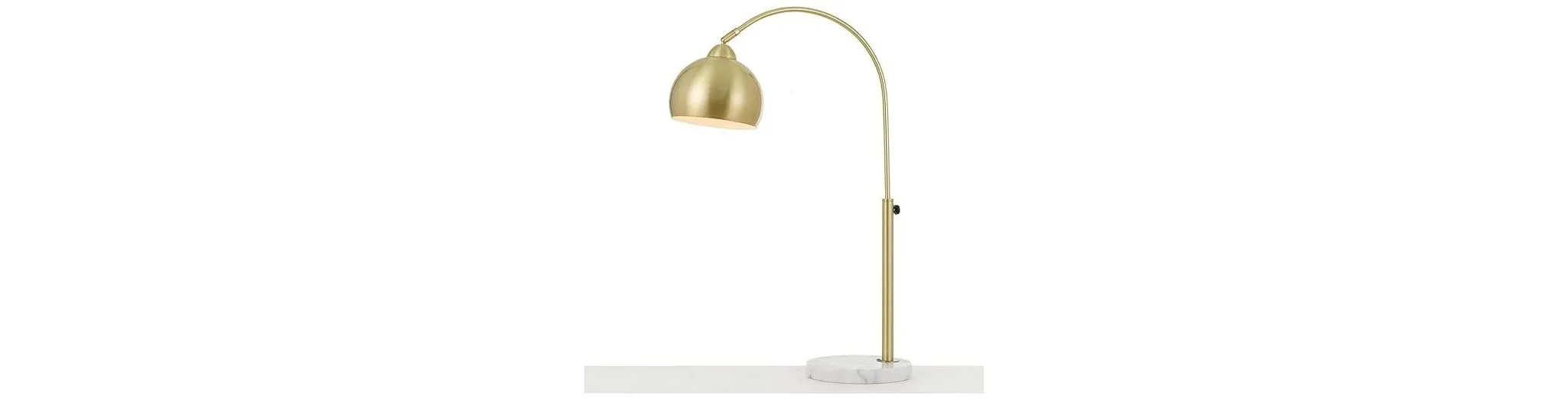 Orb Table Lamp with Metal Globe in Brushed Gold - Kaedas