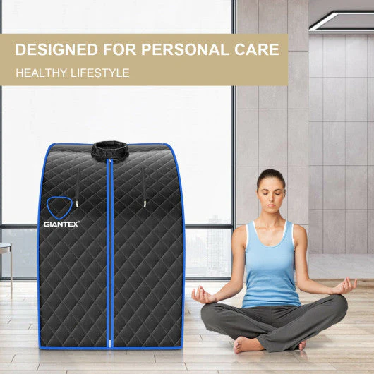 Portable Personal Steam Sauna Spa With 3L Blast-Proof Steamer Chair-Black - Kaedas