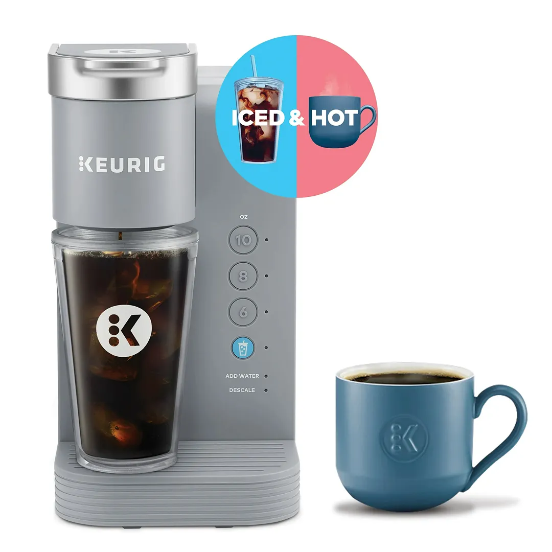 K-Iced Essentials Gray Iced and Hot Single-Serve K-Cup Pod Coffee Maker - Kaedas