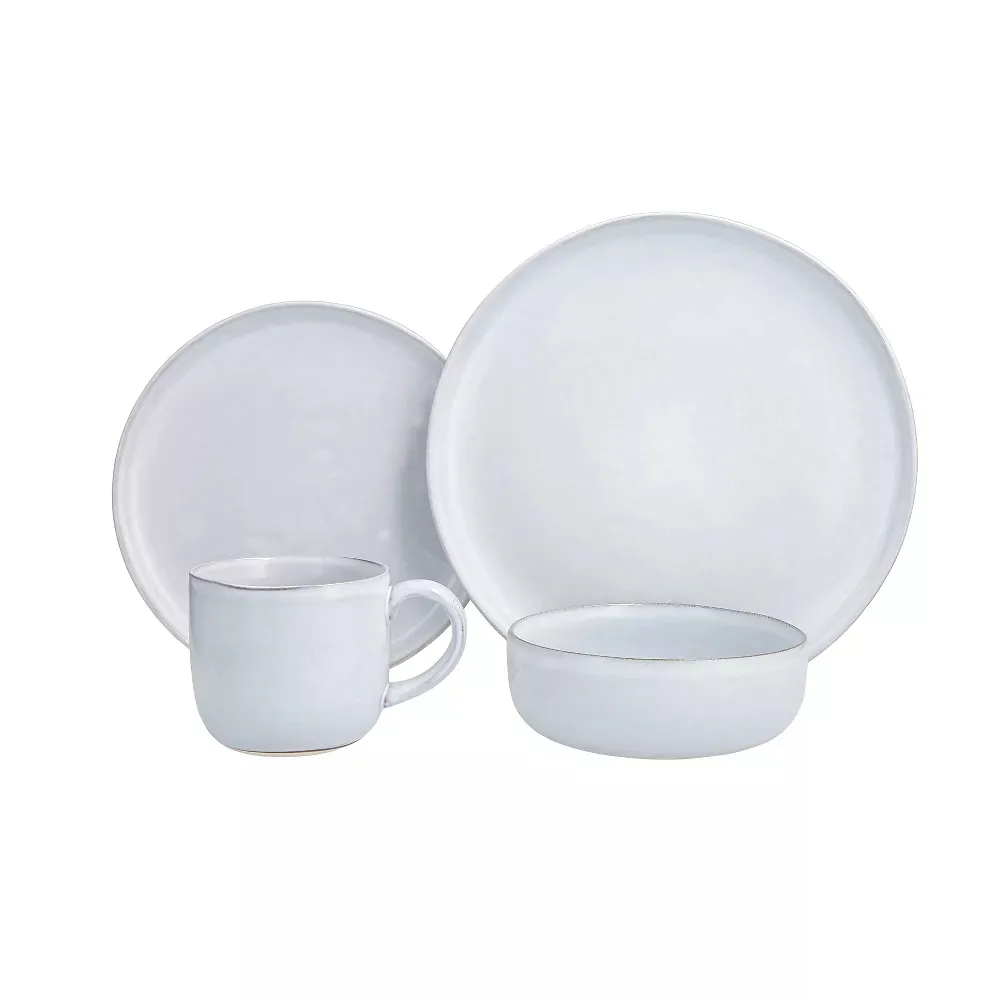 16 piece Tableware Solutions Clay Svelte Stone Dinnerware Set - Off-White - Kaedas