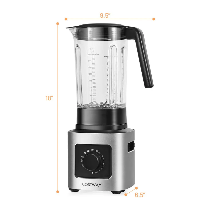 1500W 5-Speed Countertop Smoothie Blender With 5 Presets and 68oz Tritan Jar-Silver - Kaedas