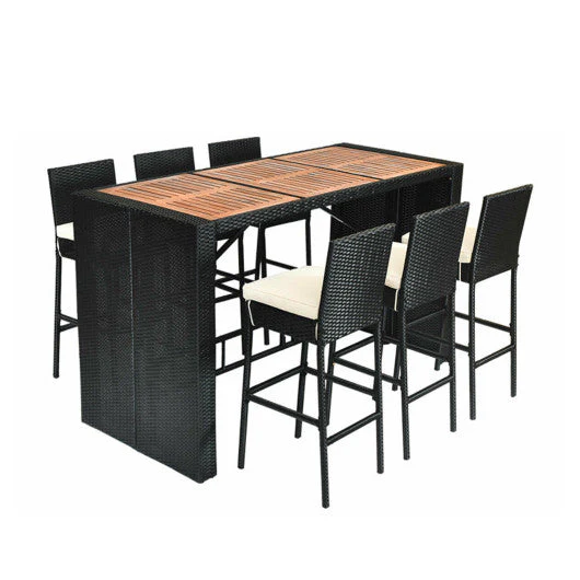 7 Pieces Patio Rattan Wicker Dining Furniture Set - Kaedas