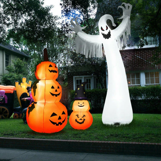 12 Feet Halloween Inflatable Spooky Ghost With Blower and LED Lights - Kaedas