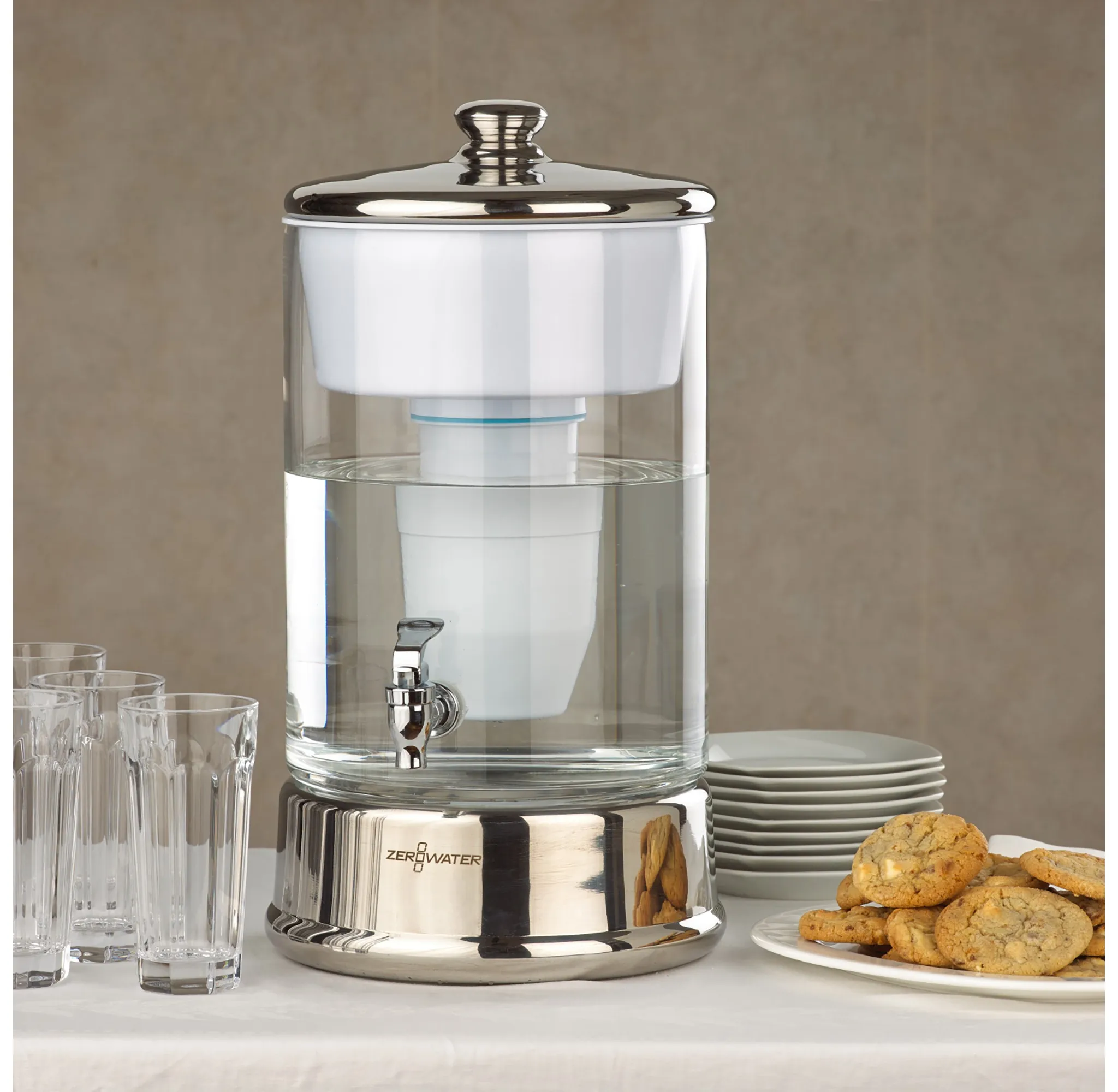40 Cup Glass Water Pitcher with Ready-Pour + Free Water Quality Meter - Kaedas