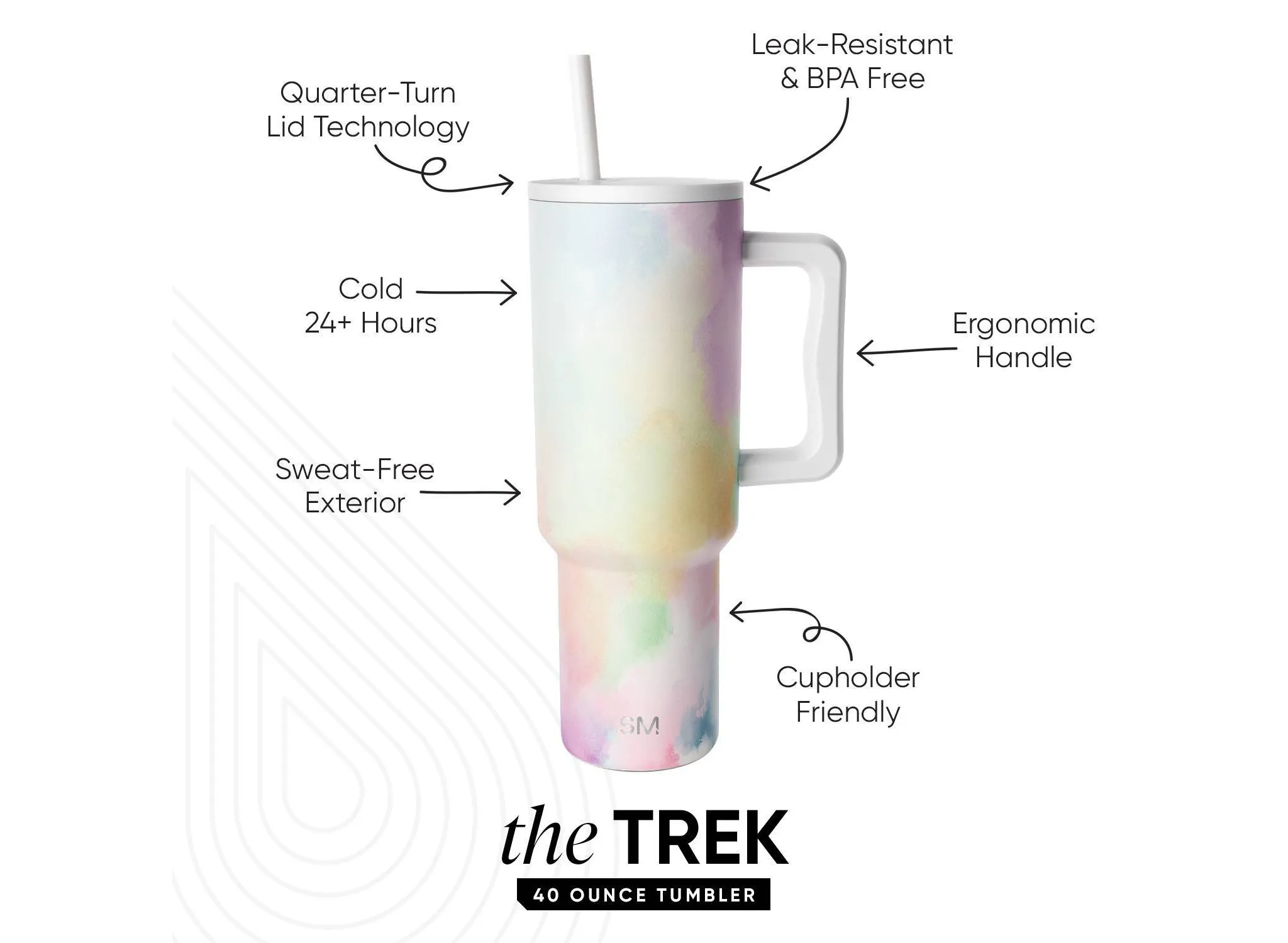 40oz Trek Cotton Candy Lidded Tumbler - Kaedas