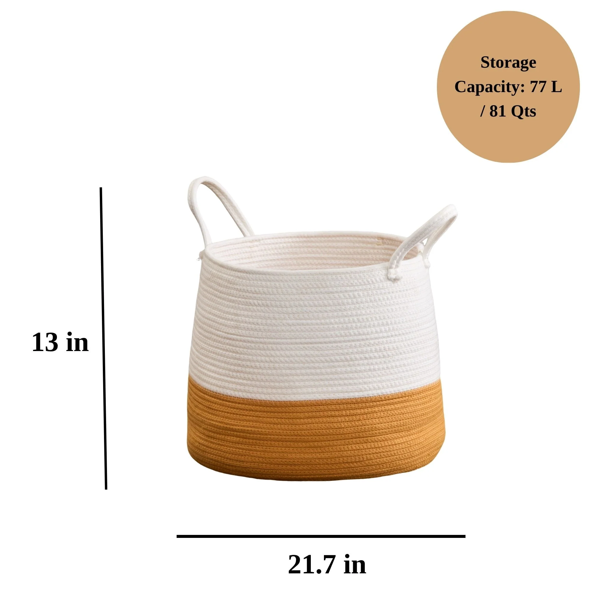 Francis - Cotton Round Laundry and Storage Basket - Kaedas