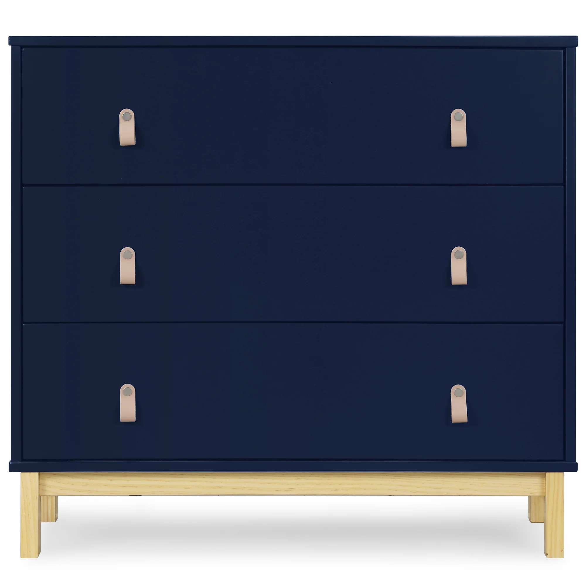 BabyGap Legacy 3 Drawer Dresser With Leather Pulls - Navy with Natural - Kaedas