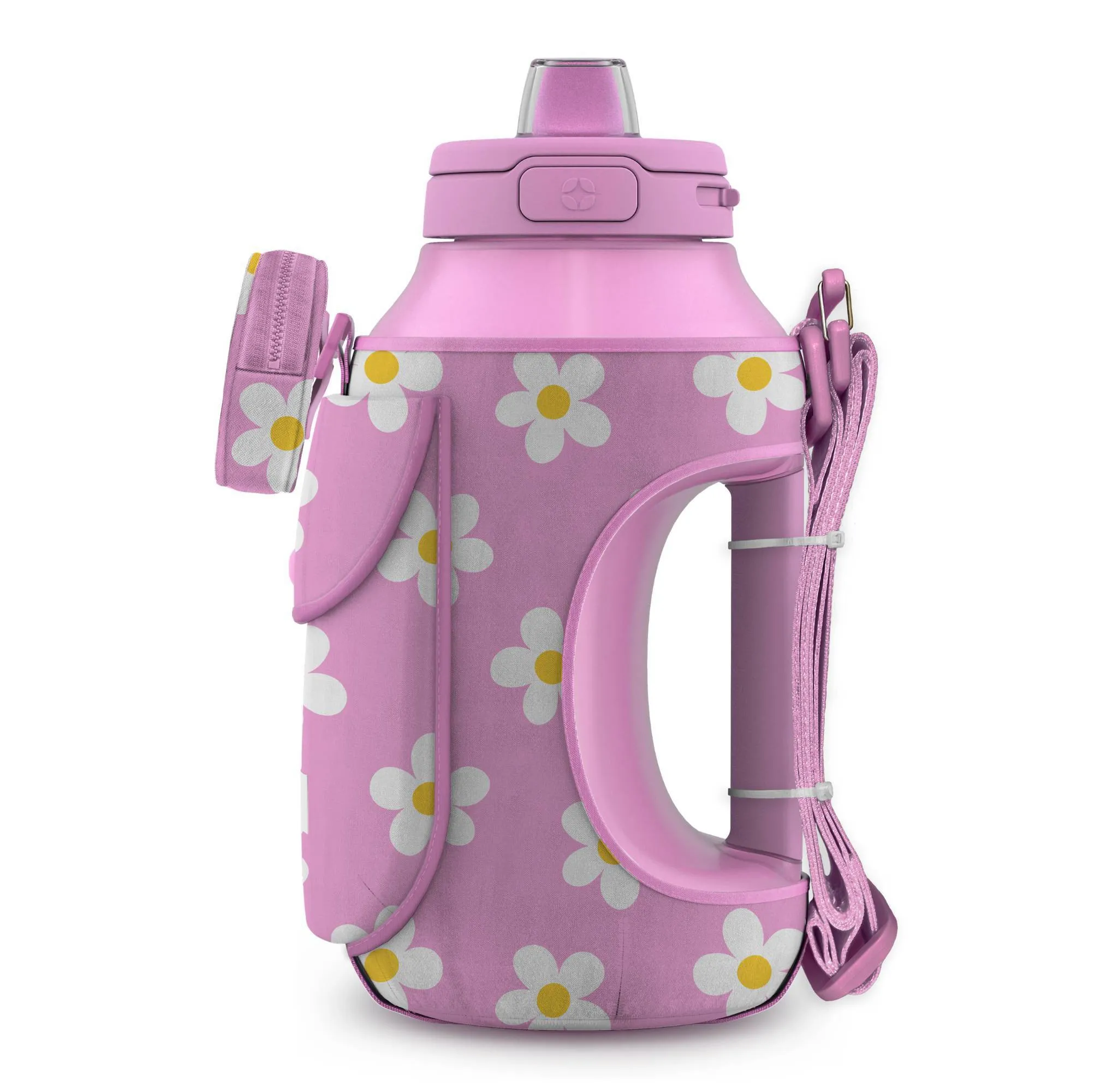 64oz Water Bottle with Bag - Pink Daisy - Kaedas