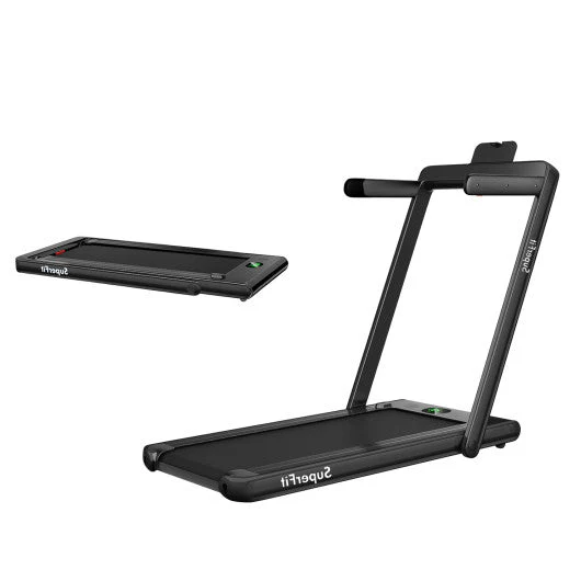 2.25HP 2 in 1 Folding Treadmill With APP Speaker Remote Control-Black - Kaedas