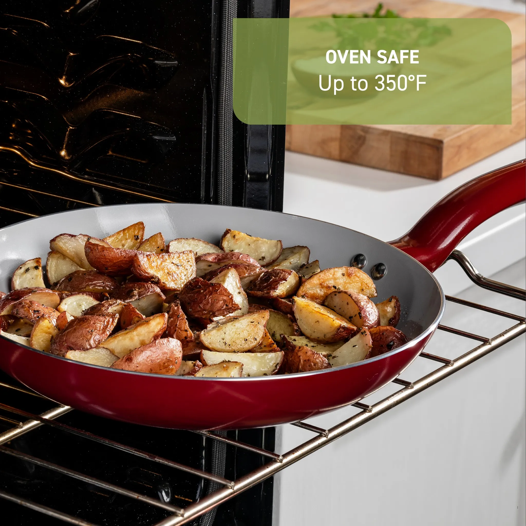 Ceramic Fry Pan Set - Red - Kaedas