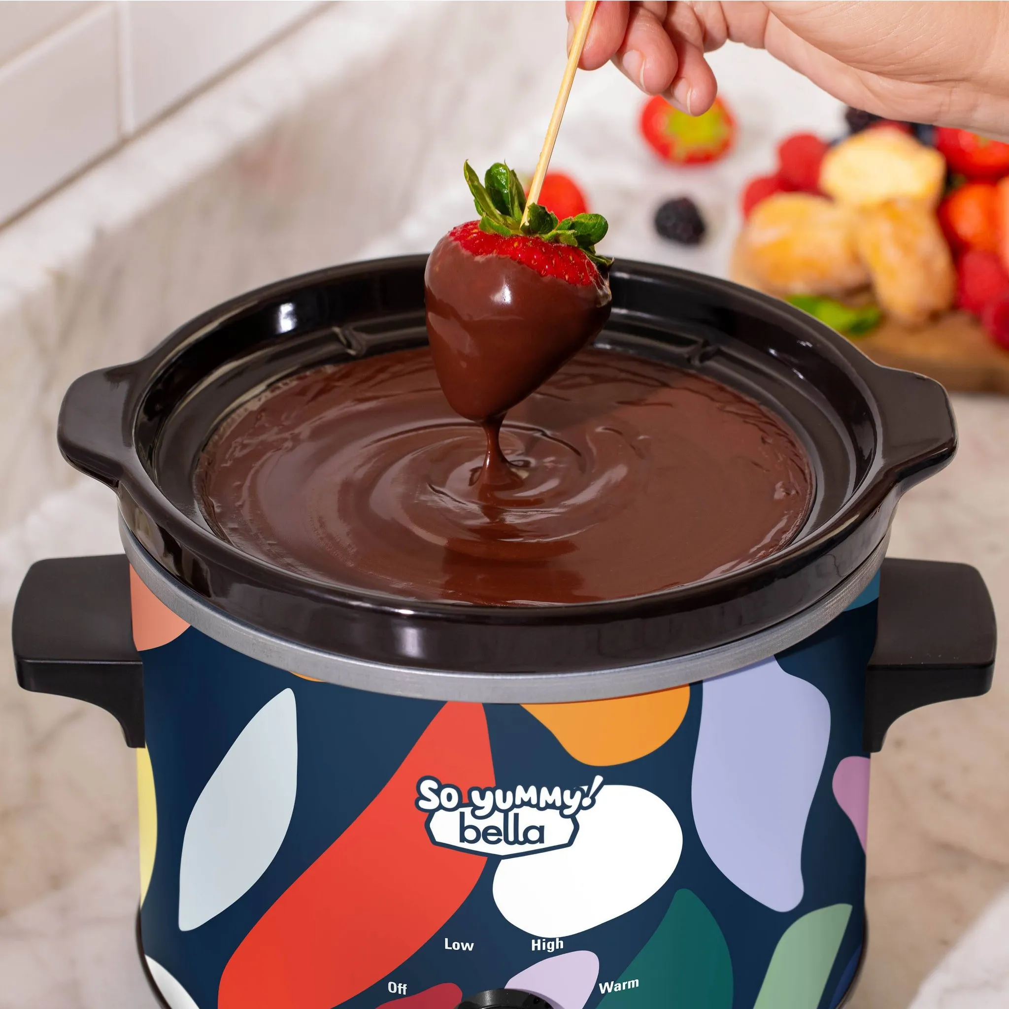 2.0qt Twin Set Slow Cooker - Navy and Abstract Pattern - Kaedas