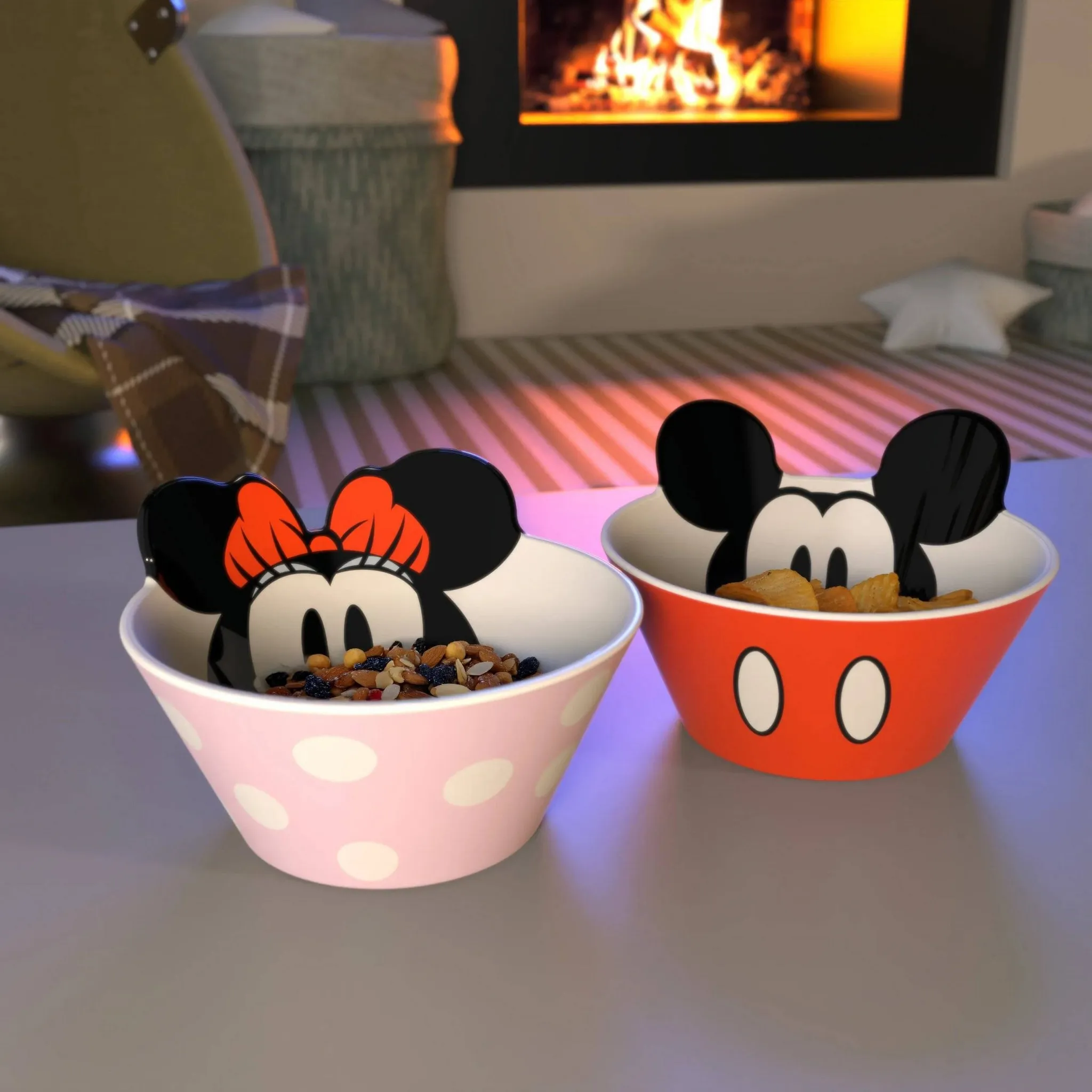 2pk 19.6oz Mixed Disney Mickey and Minnie Iconic Snack Bowl Set - Kaedas