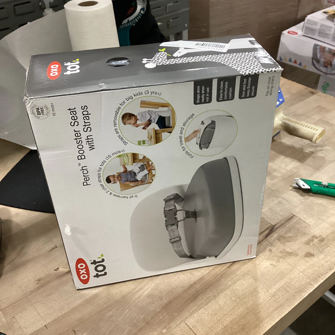 Perch Booster Seat With Straps - Grey - Kaedas