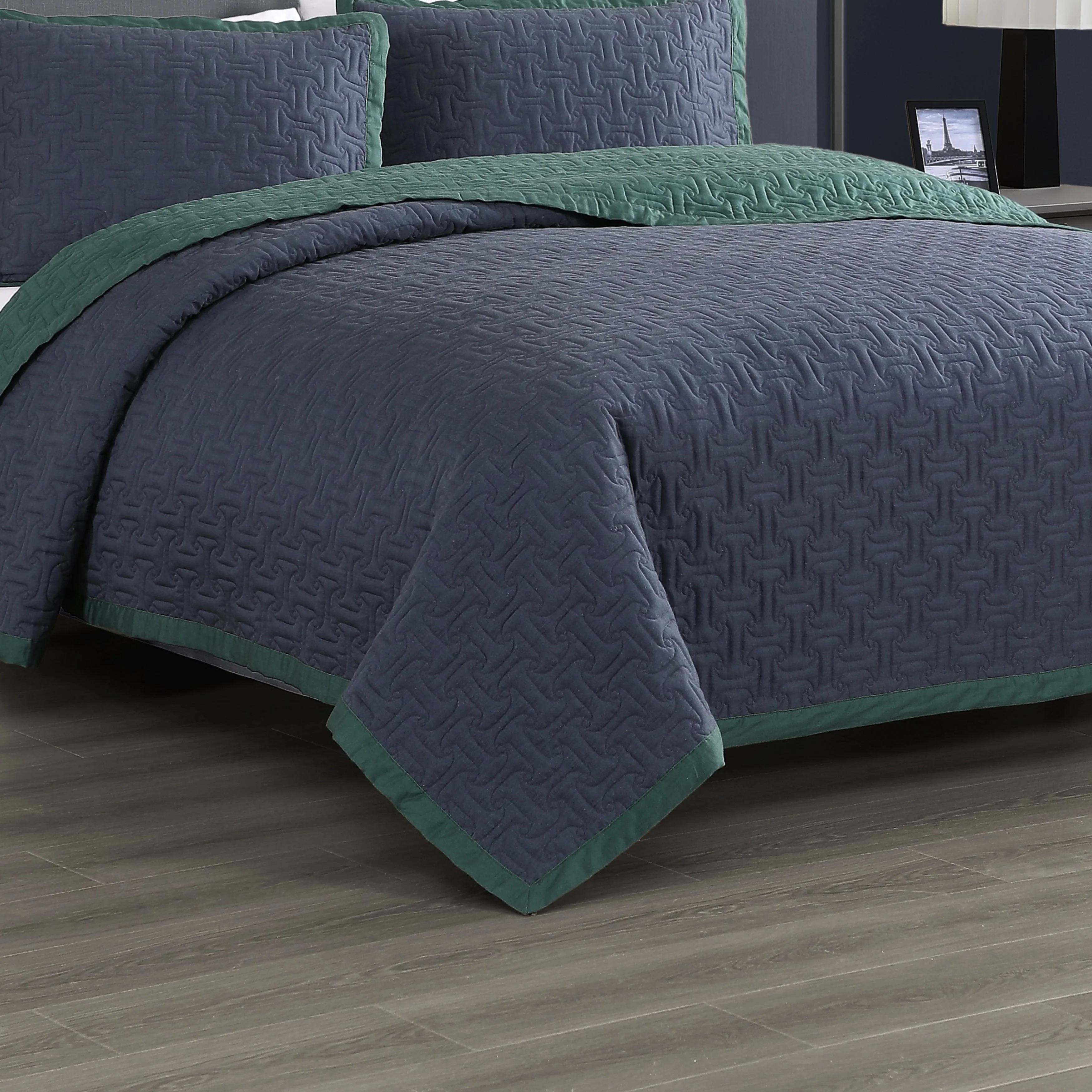 Bebejan 3 Piece Textured Quilted Coverlet Set - Kaedas