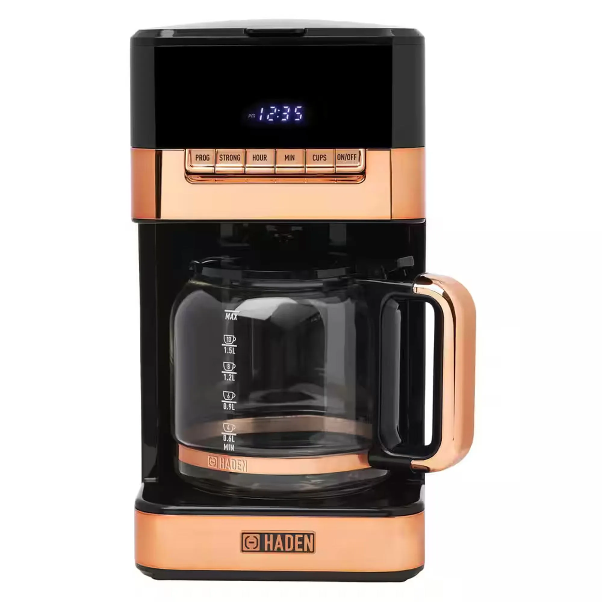 12-Cup Programmable Digital Coffee Maker- Black and Copper (See Description) - Kaedas
