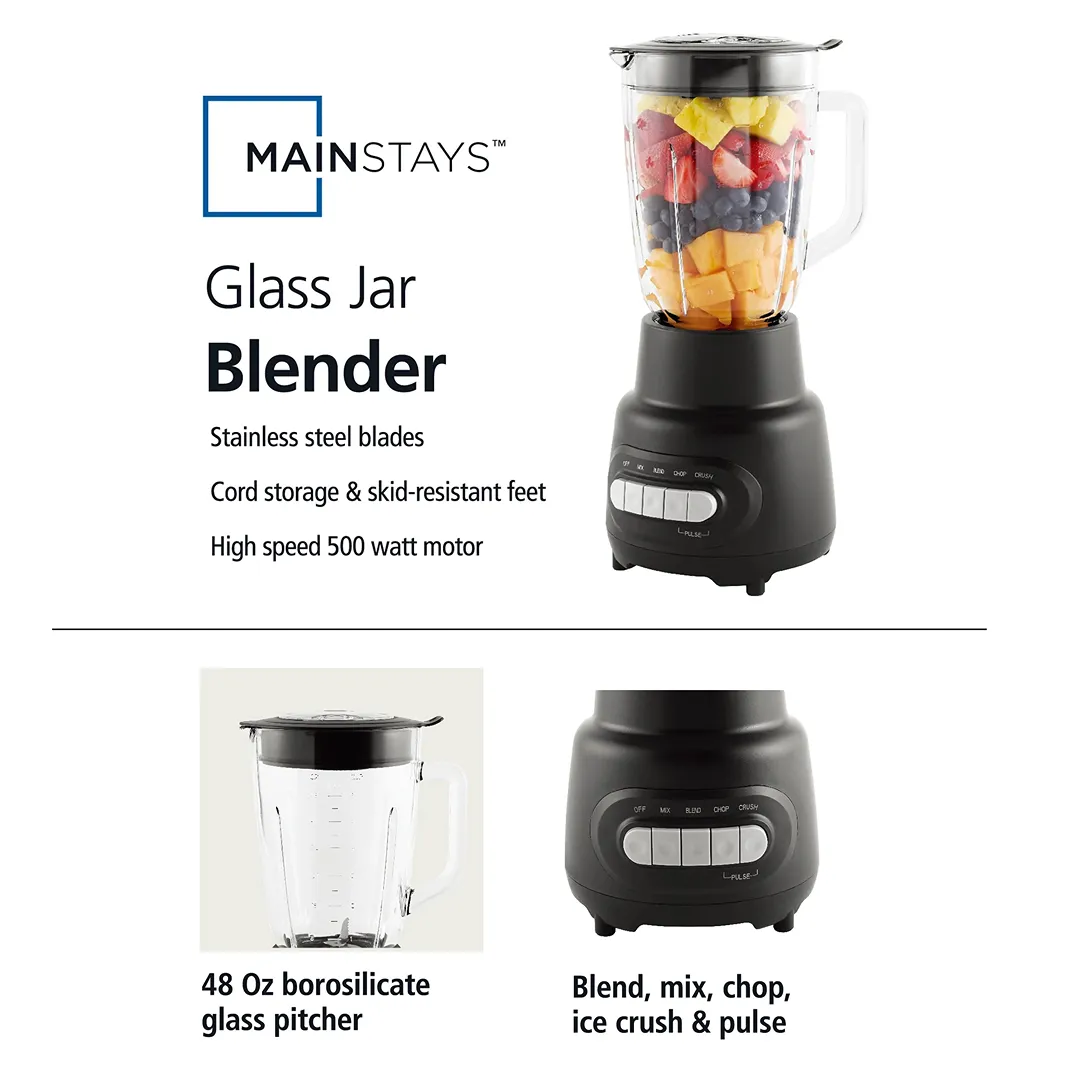 Glass Jar 5 Speed Blender with 6-Cup Jar (48Oz) Capacity - Kaedas