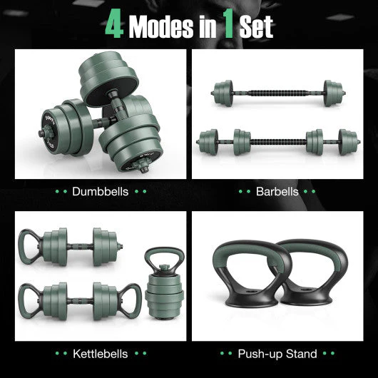 Adjustable Weight Dumbbell Set With Connector-Black & Gray - Kaedas