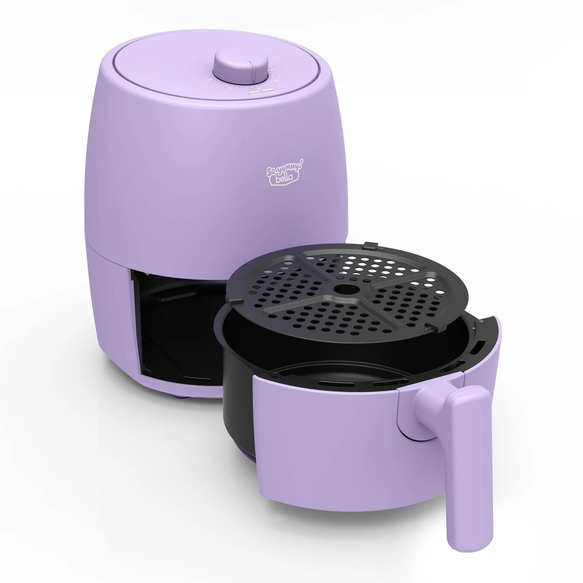 2Qt Lavender Air Fryer with 1200W Power and Dishwasher-Safe Parts - Kaedas