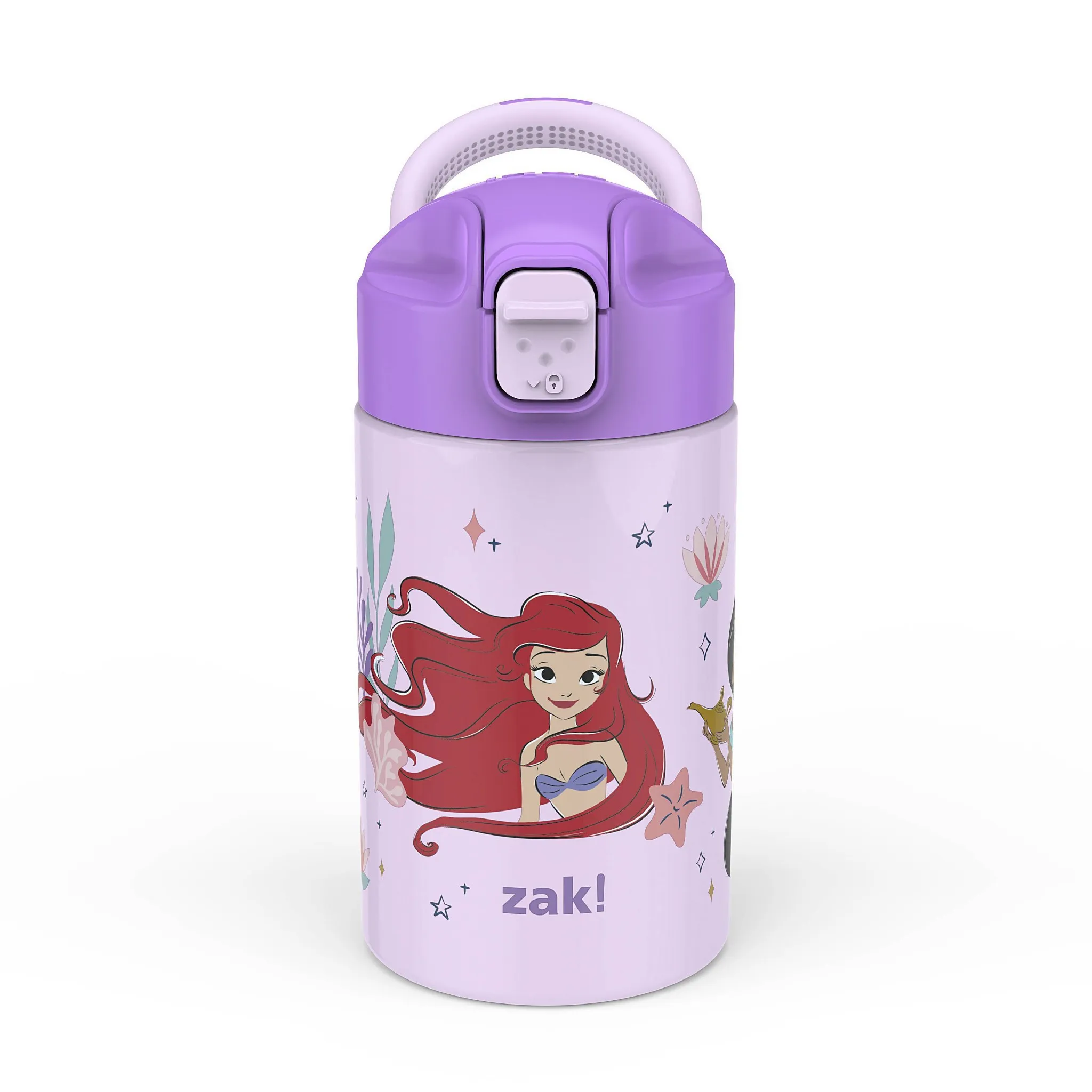 14 fl oz Stainless Steel Vacuum Insulated Princess Water Bottle: Kids & Toddler, Dishwasher-Safe, Purple - Kaedas