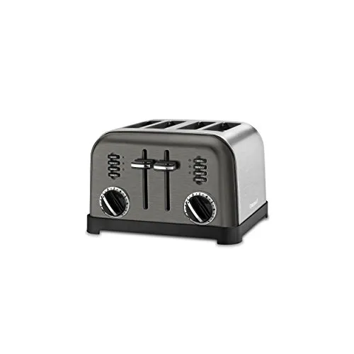 4-Slice Classic Toaster - Black Stainless Steel - Kaedas