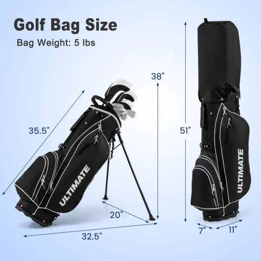 Men¡¯s Profile Complete Golf Club Package Set Includes 10 Pieces-Black - Kaedas