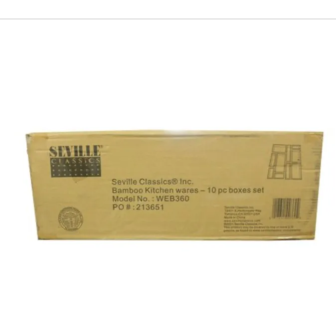 10-Piece Golden Natural Bamboo Storage Organizer Box Set - Kaedas