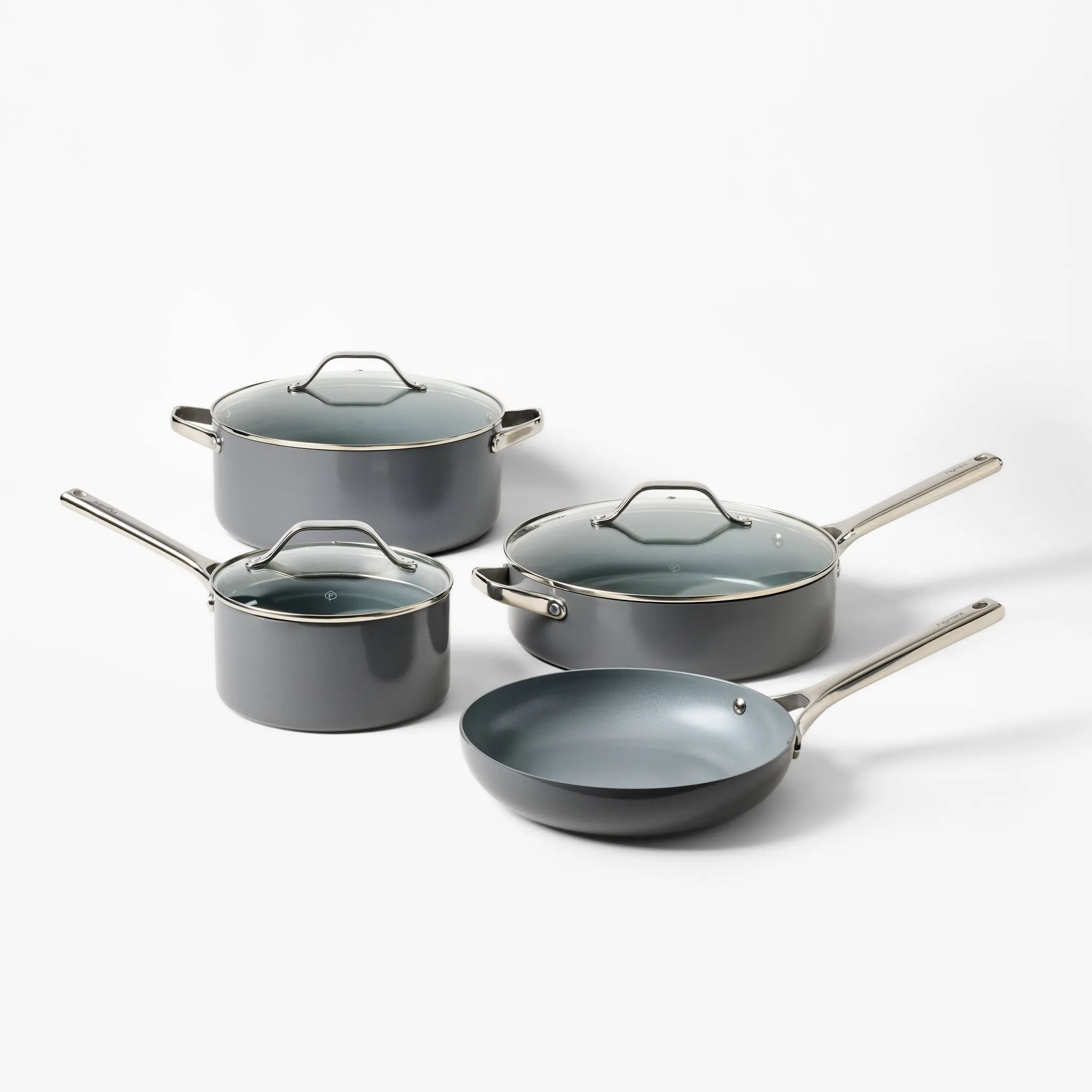 7pc Nonstick Ceramic Coated Aluminum Cookware Set - Kaedas