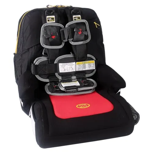 Extra Small Black RideSafer Travel Vest & TravelSmarter Booster Seat Combo, Lightweight, Compact, Portable Car Seat - Perfect for Travel and Everyday Child Safety - Kaedas