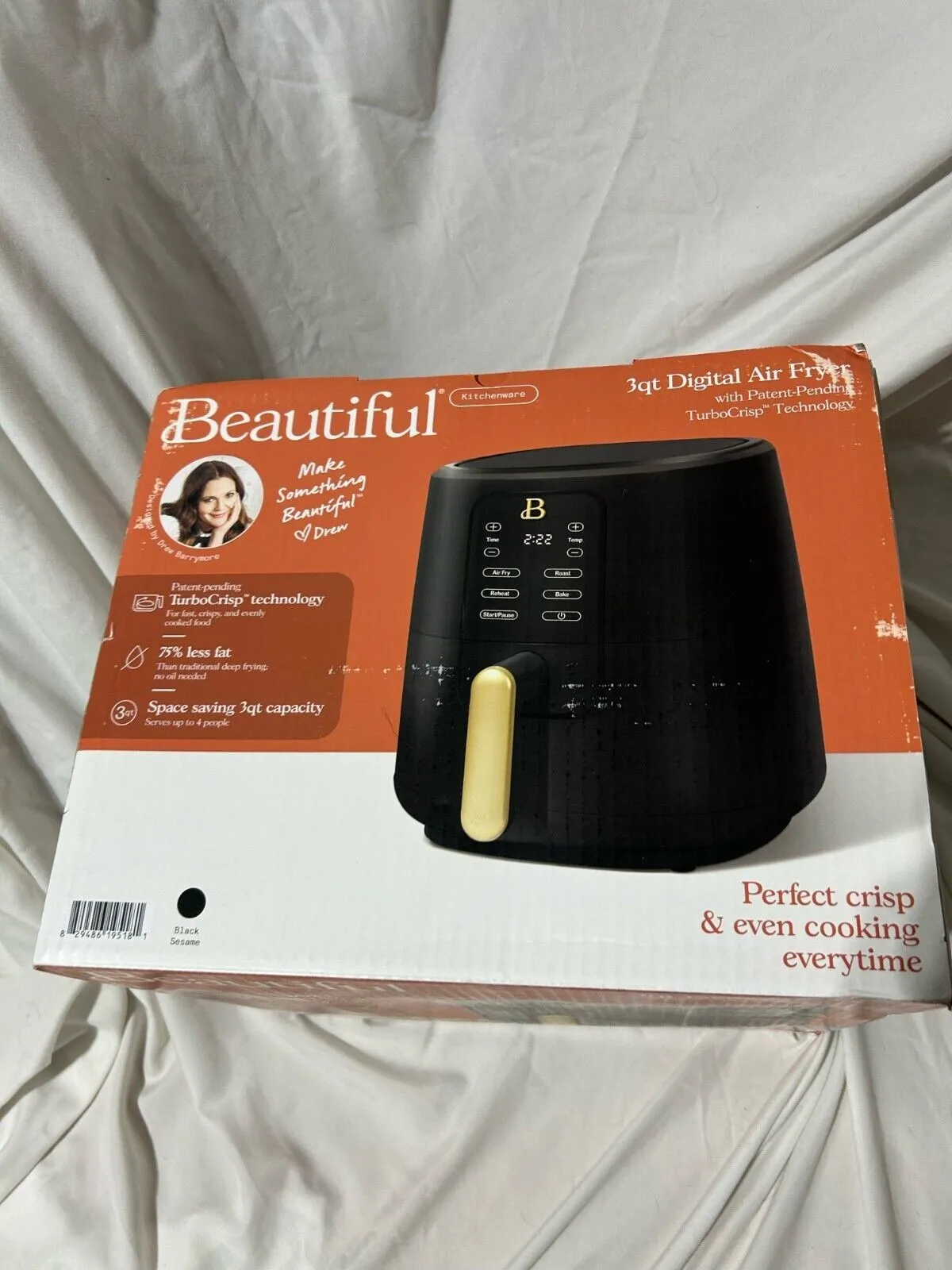 Beautiful 3 Qt Air Fryer With TurboCrisp Technology - Black Sesame - Kaedas