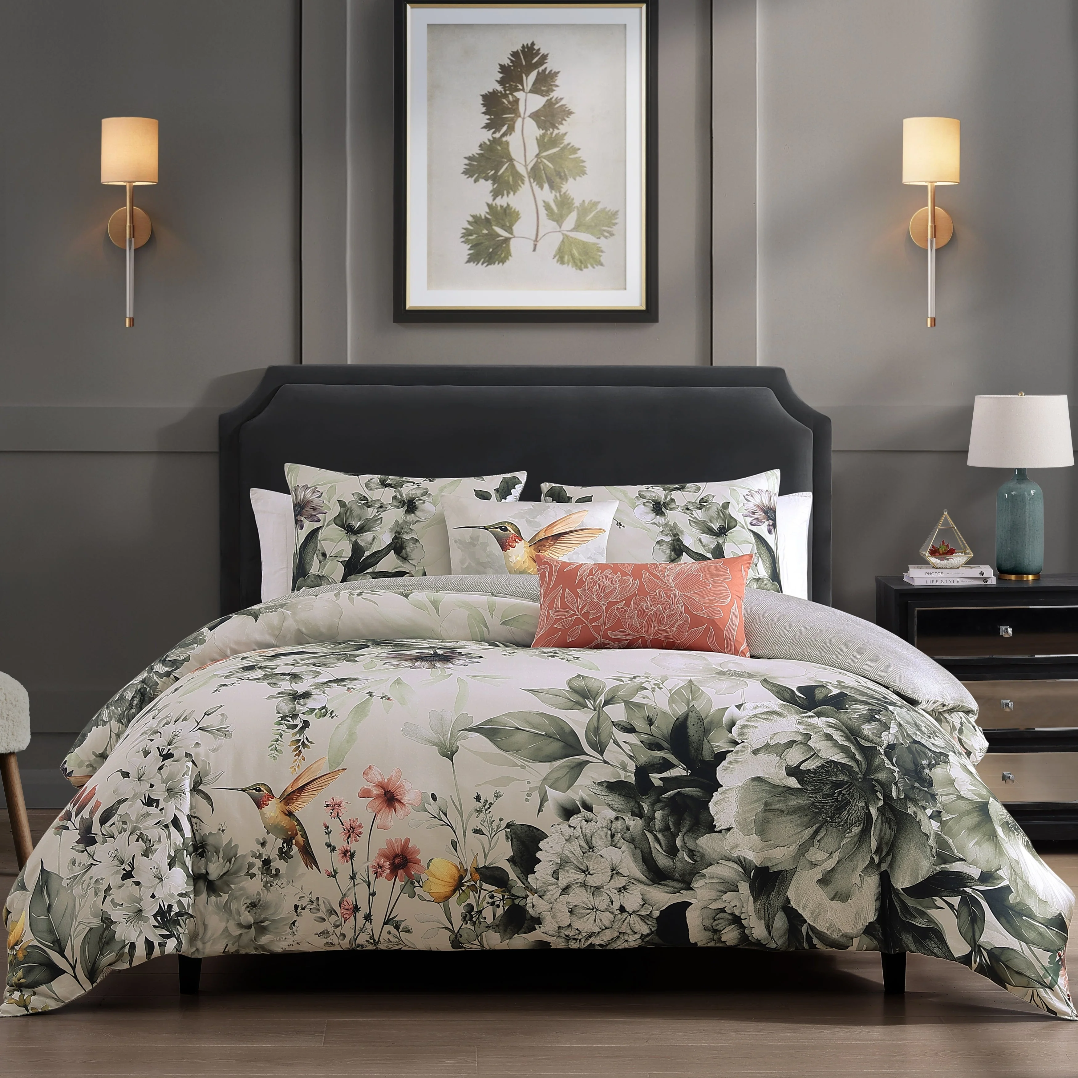 Bebejan Vintage Bloom 5 Piece Reversible Comforter Set - Kaedas