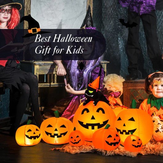 Halloween 7.5 Feet Inflatable Pumpkin Combo With Witch Black Cat - Kaedas