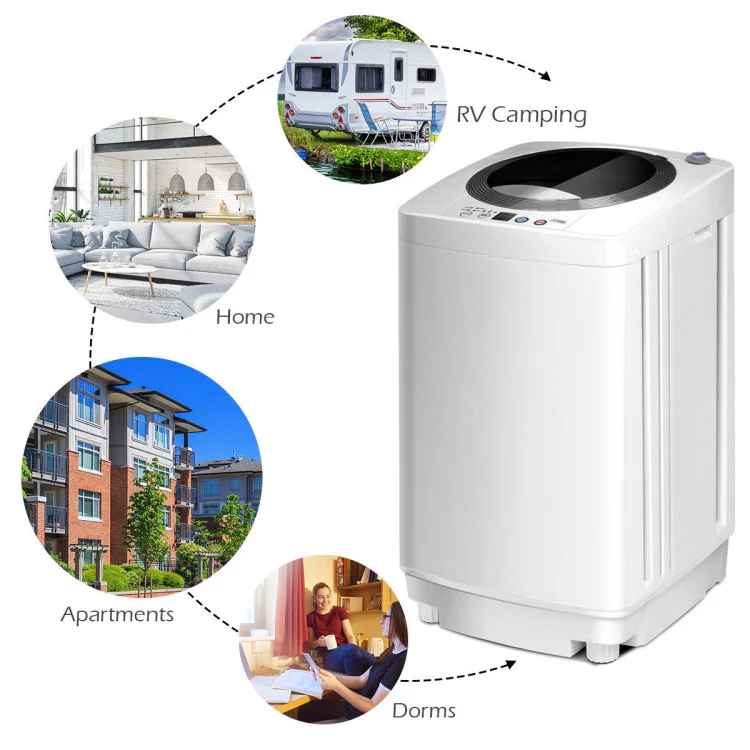 Portable 7.7 Lbs Automatic Laundry Washing Machine With Drain Pump - Kaedas