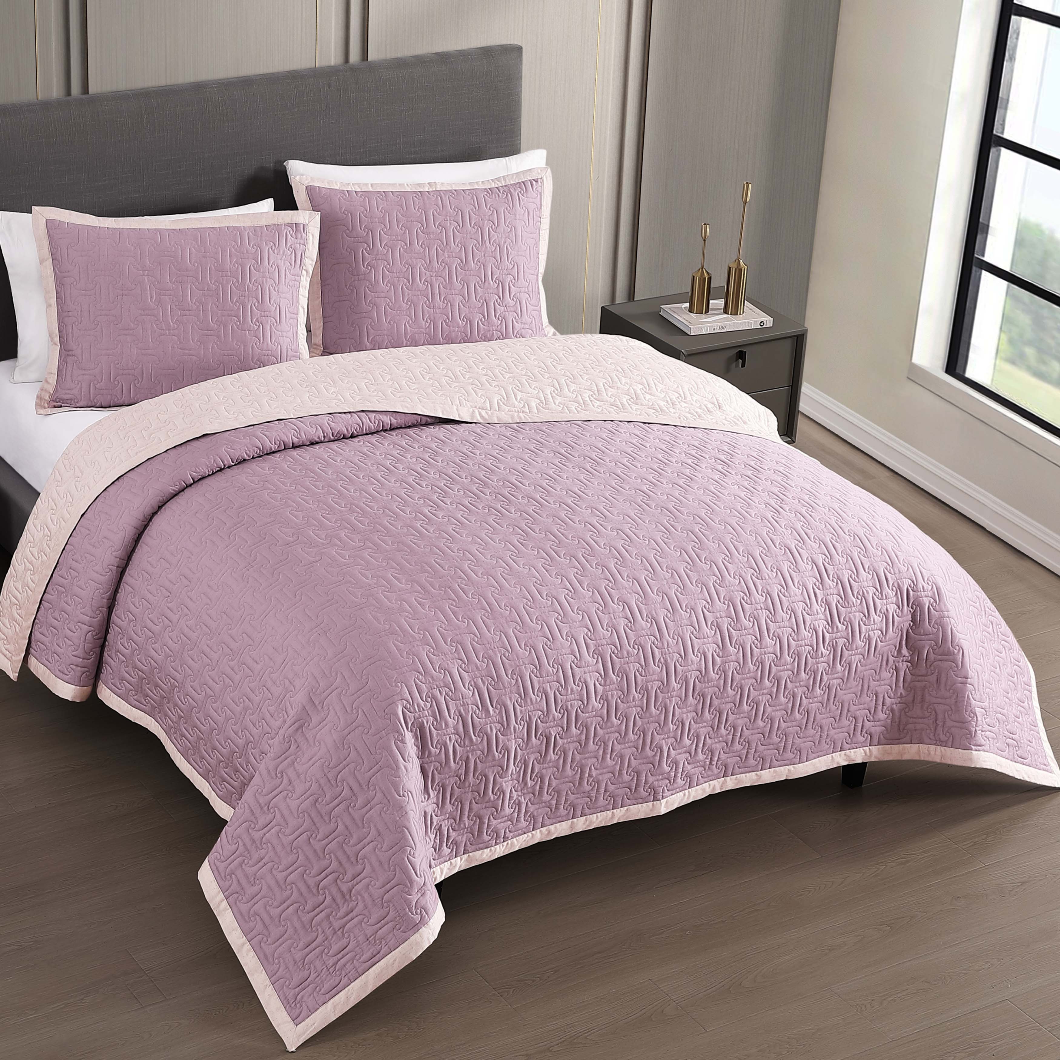Bebejan 3 Piece Textured Quilted Coverlet Set - Kaedas