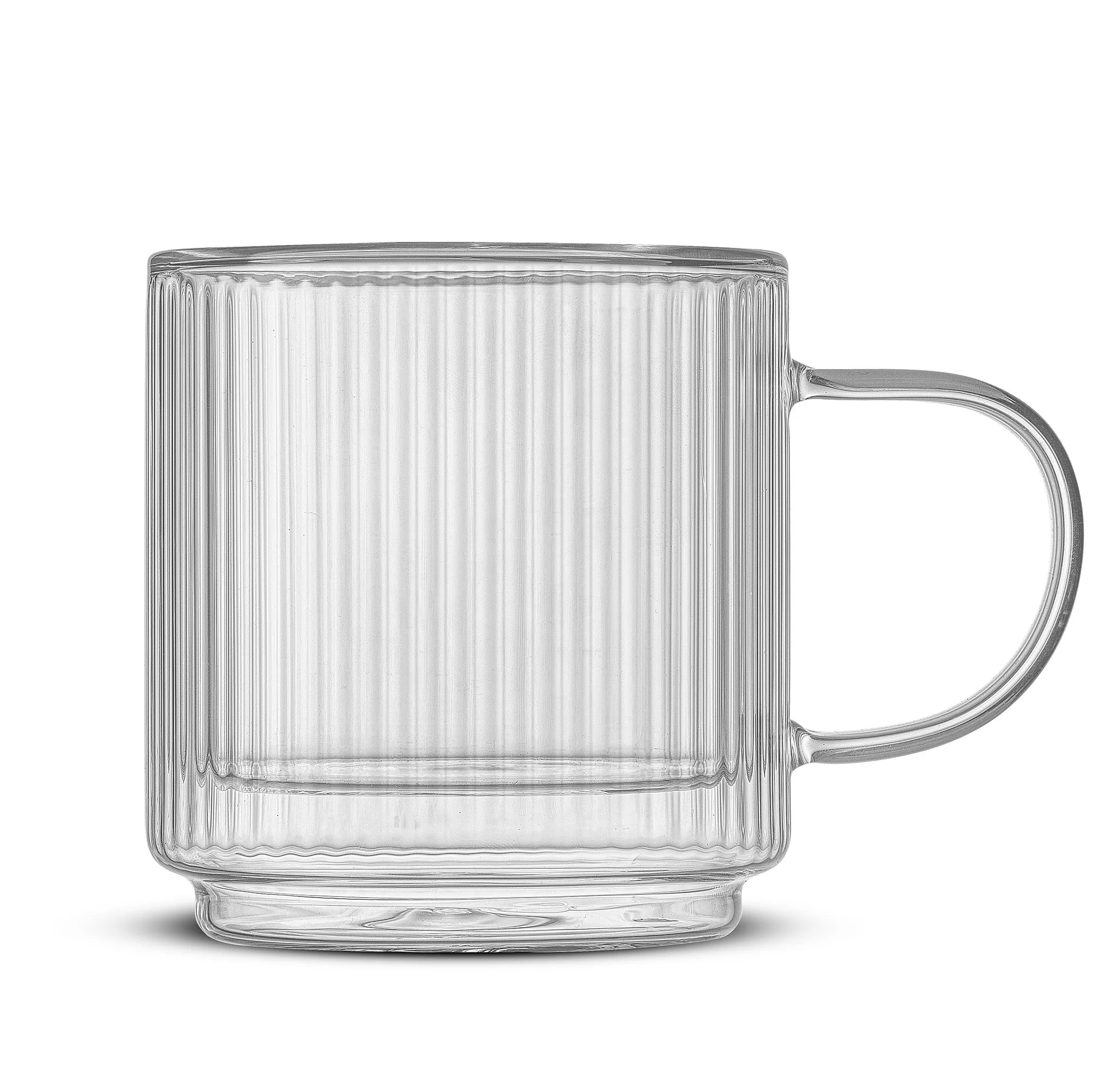 Haven Double Wall Glass Mugs - 13.5 Oz, Stackable Set of 2 - Kaedas