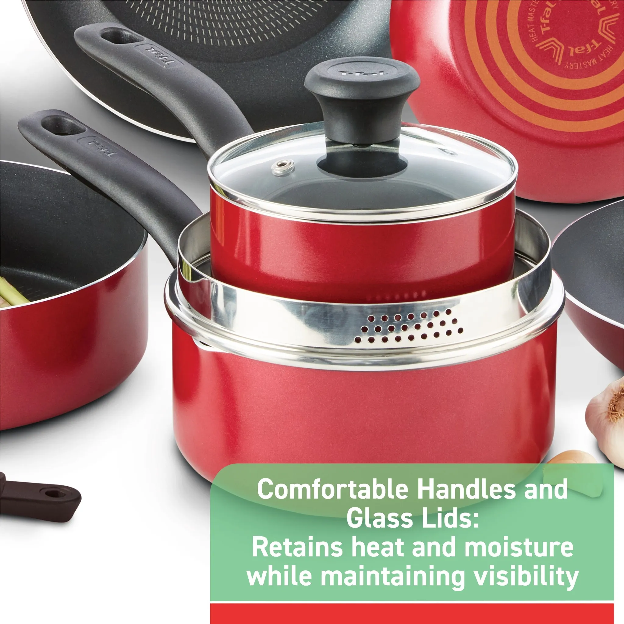 12pc Simply Cook Nonstick Cookware Set Red - Kaedas