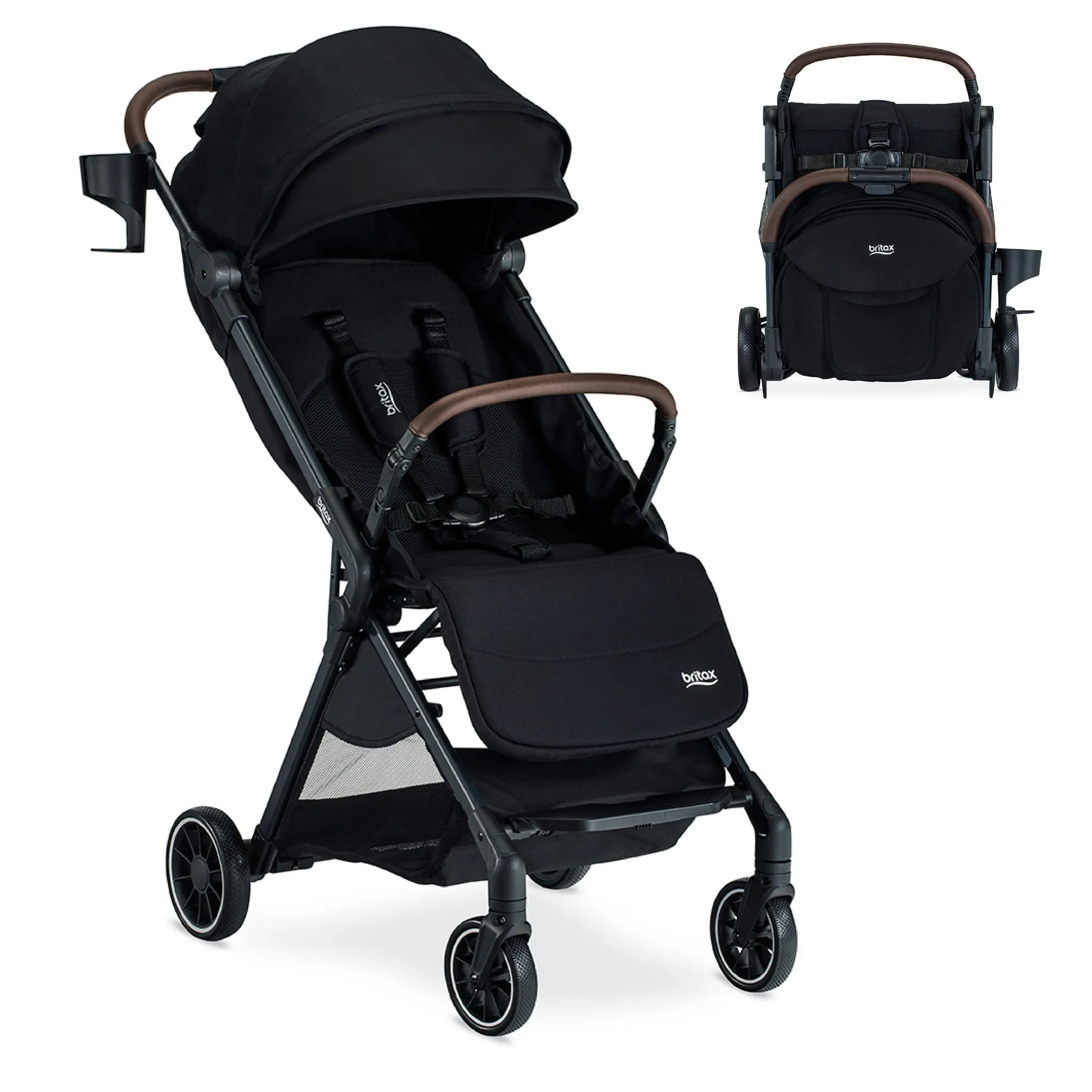 Juniper Compact Stroller, Lightweight Fold-and-Go Design - Raven Black - Kaedas