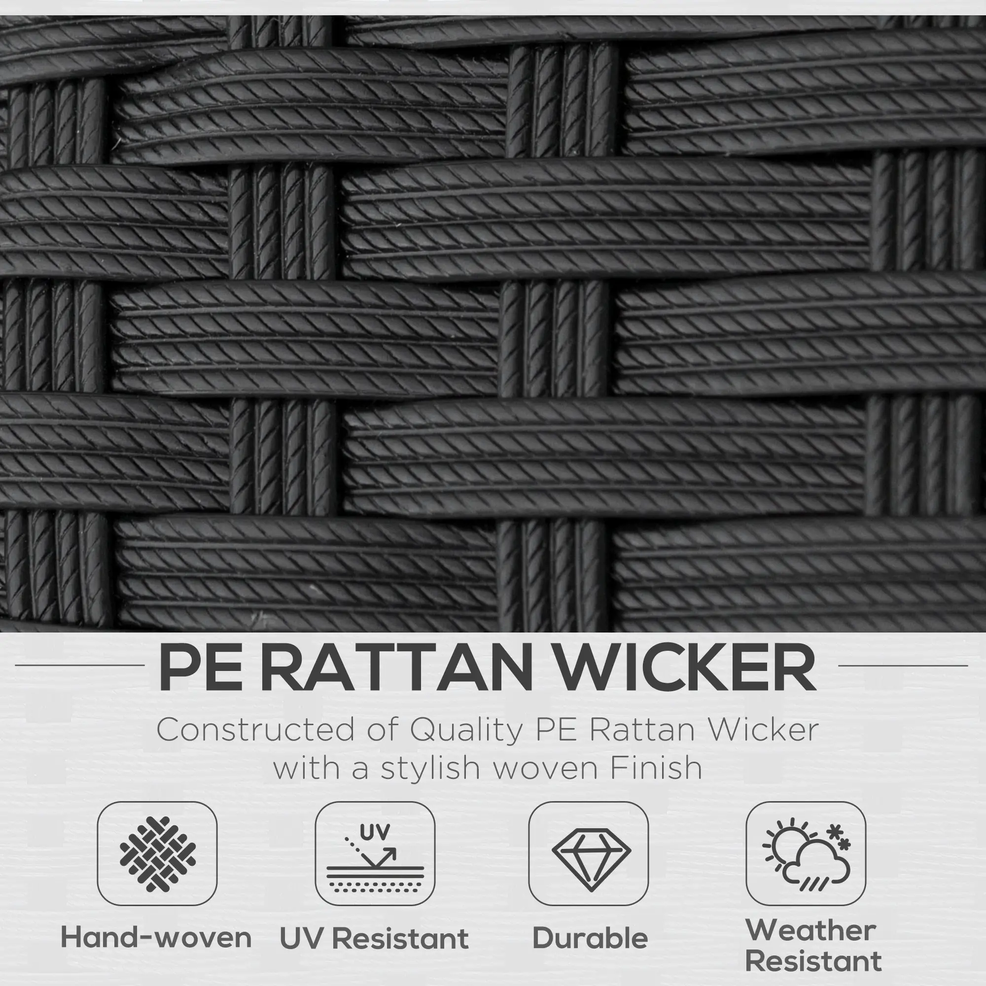 Outsunny 4 Piece Wicker Patio Furniture Set with Cushions -  White - Kaedas