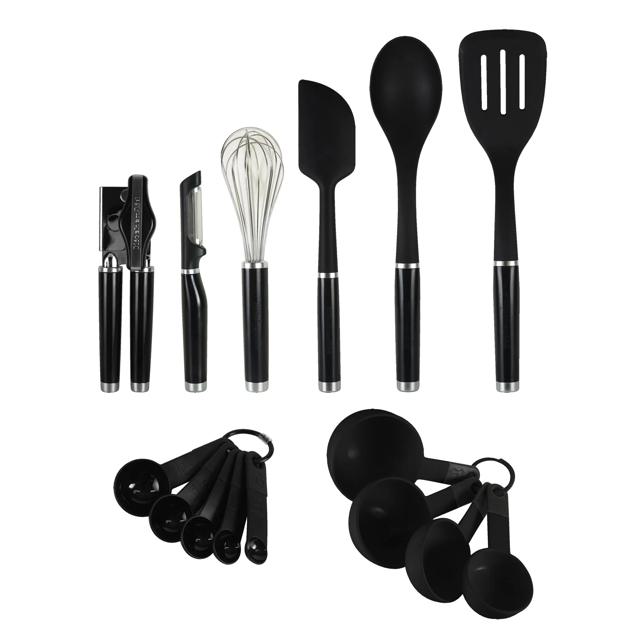 15-Piece Stainless Steel and Plastic Tool Set - Black - Kaedas