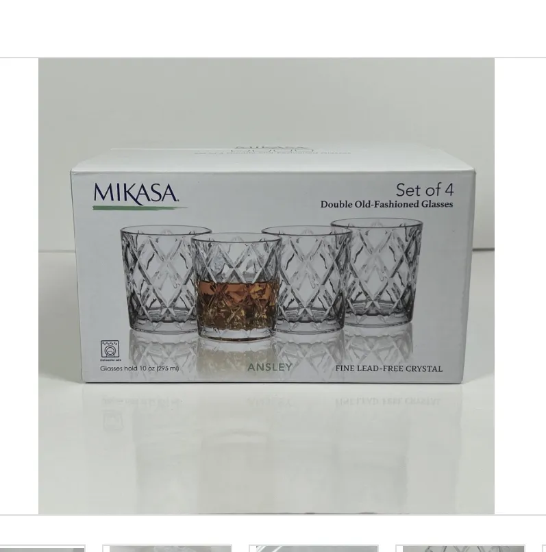 Double Old Fashioned Fine Lead-Free Crystal Glasses Set of 4 - Kaedas