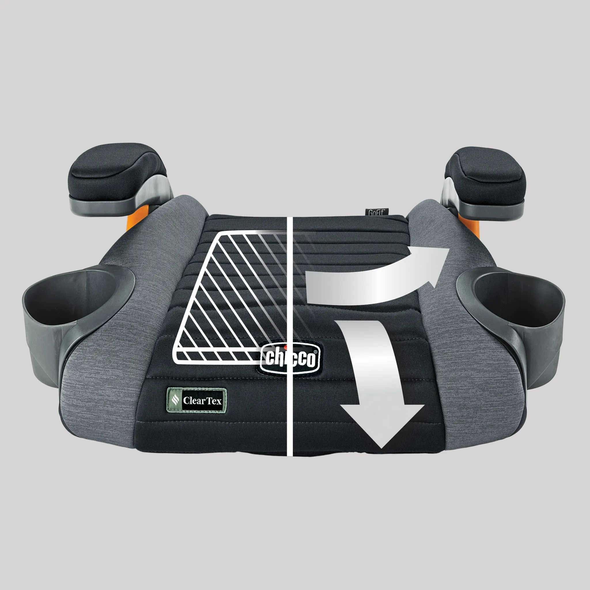 GoFit Cleartex Backless Booster Car Seat - Shadow - Kaedas