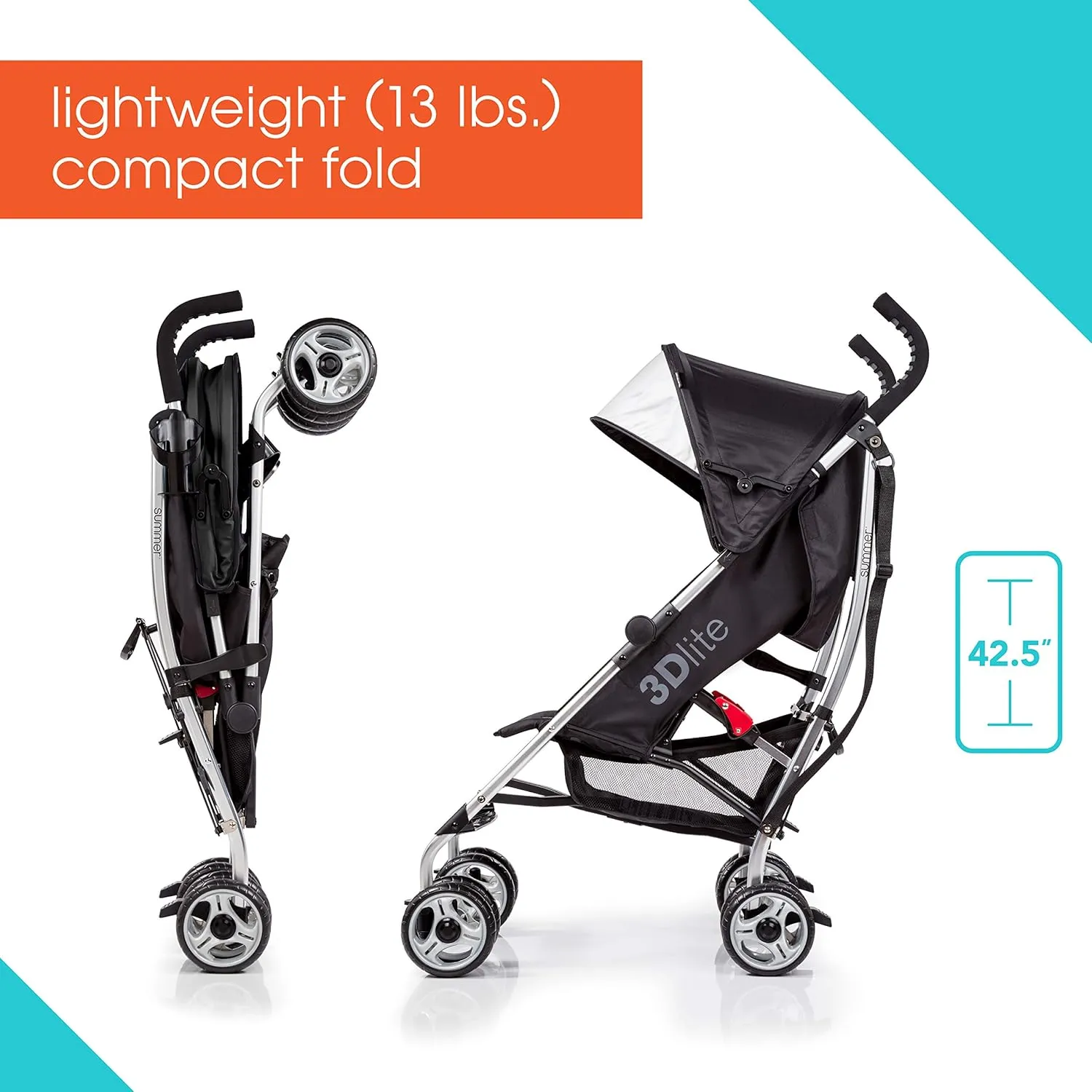 3Dlite Convenience Stroller - Jet Black - Kaedas